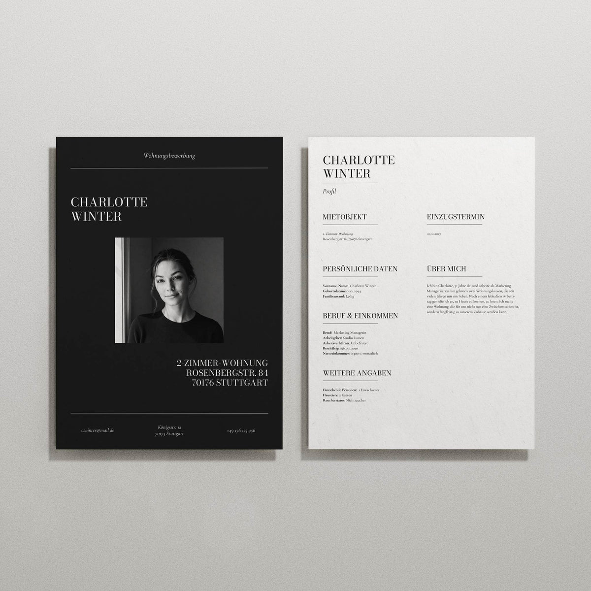 Deckblatt und Profil NOIR SOLO Wohnen