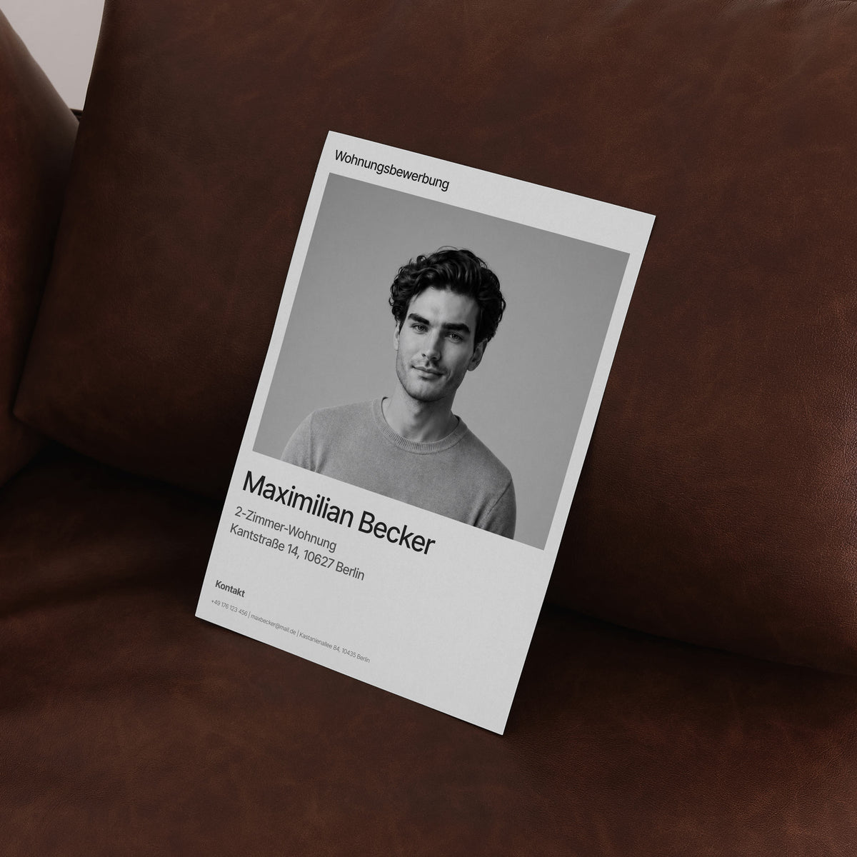 Deckblatt STUDIO SOLO Wohnen Seitenansicht auf einem braunen Sofa