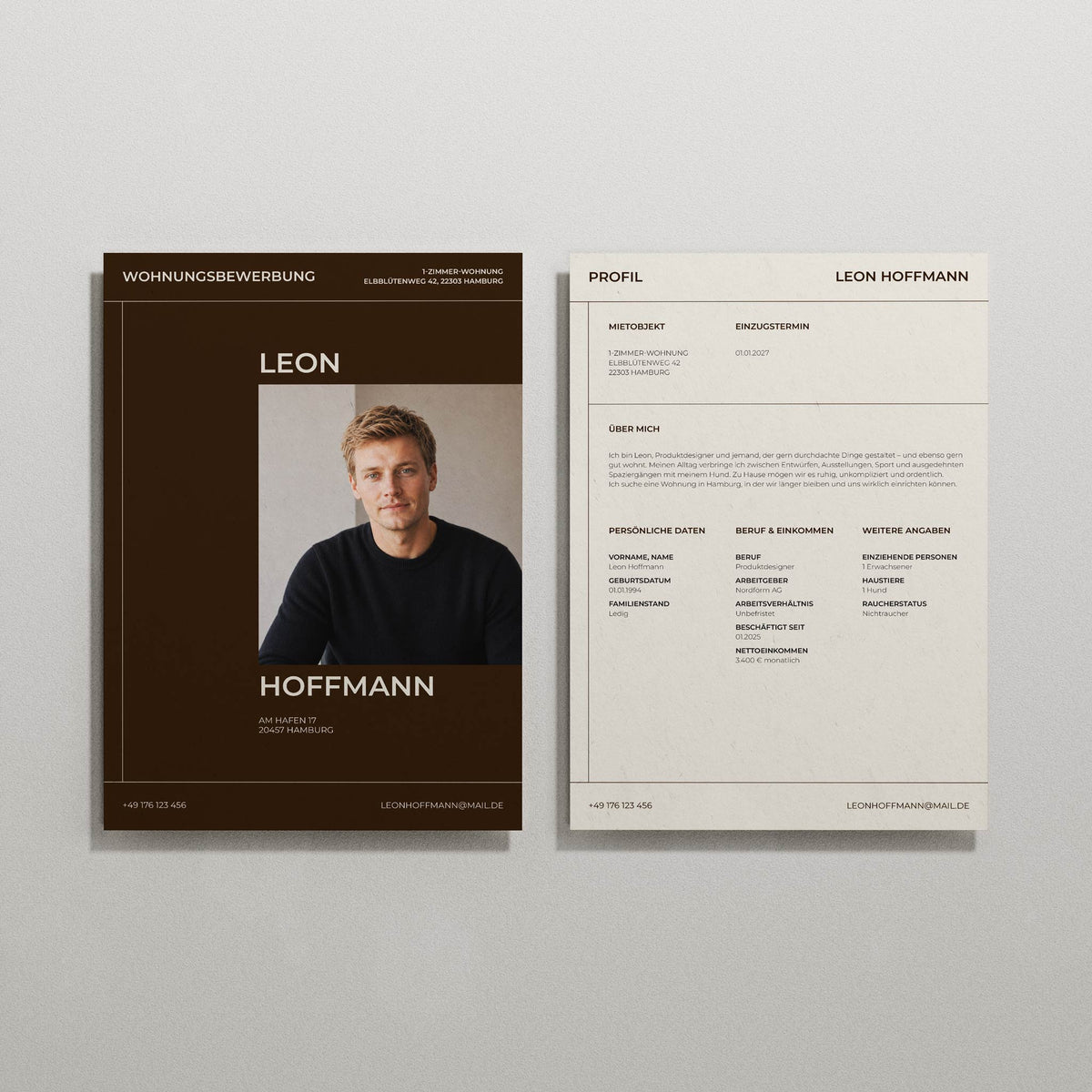 Deckblatt und Profil SIENNA SOLO Wohnen