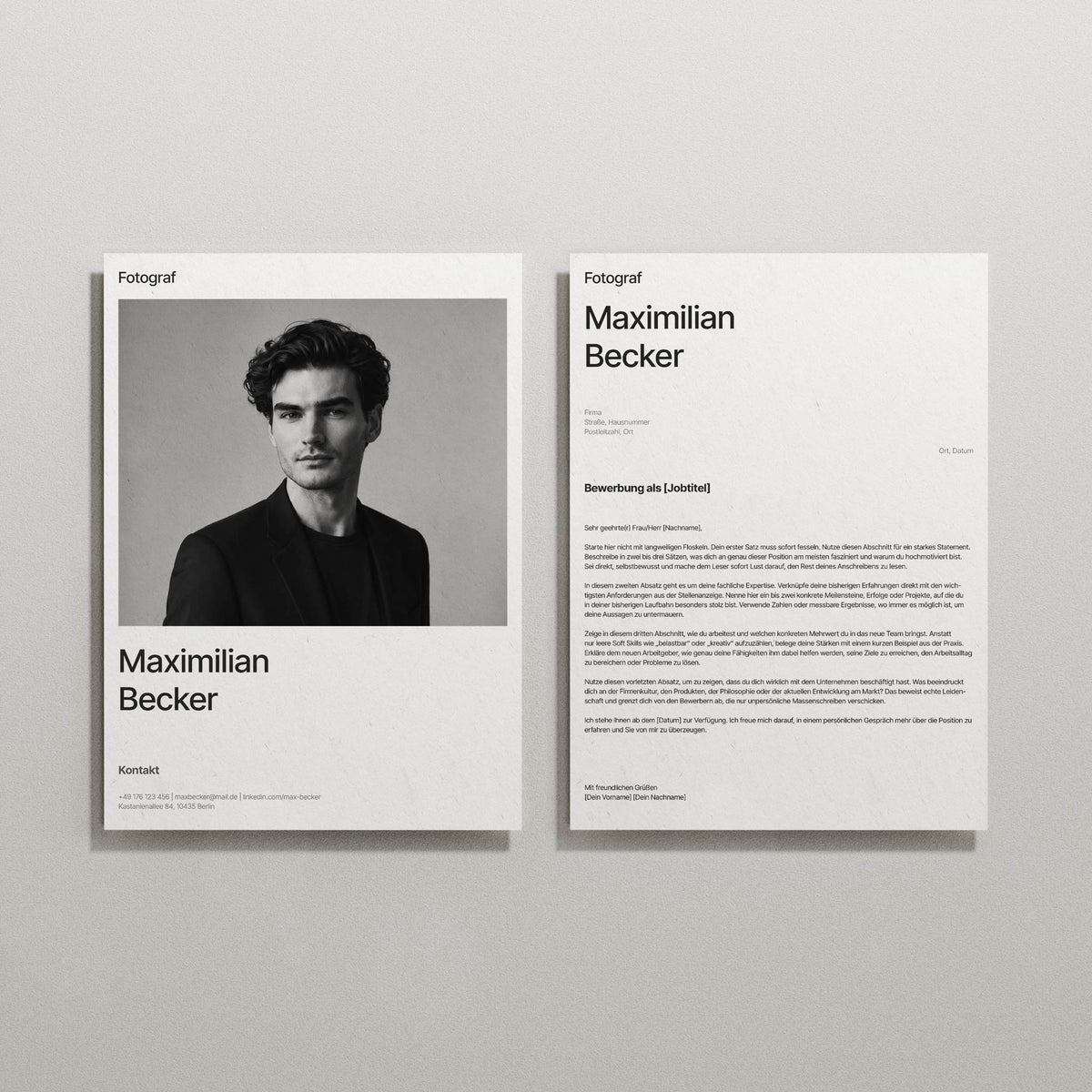 Deckblatt und Anschreiben STUDIO Karriere