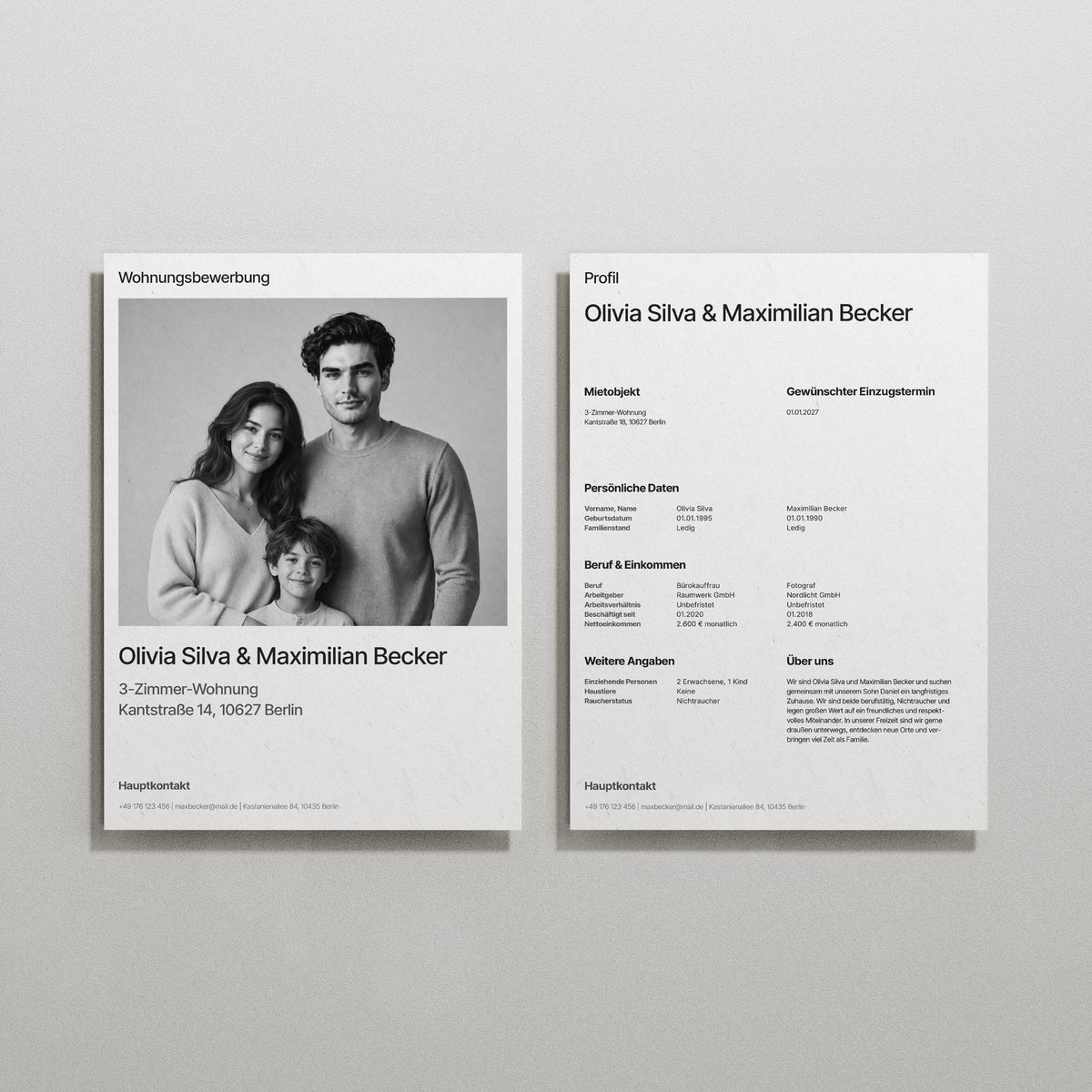 Deckblatt und Profil STUDIO DUO Wohnen